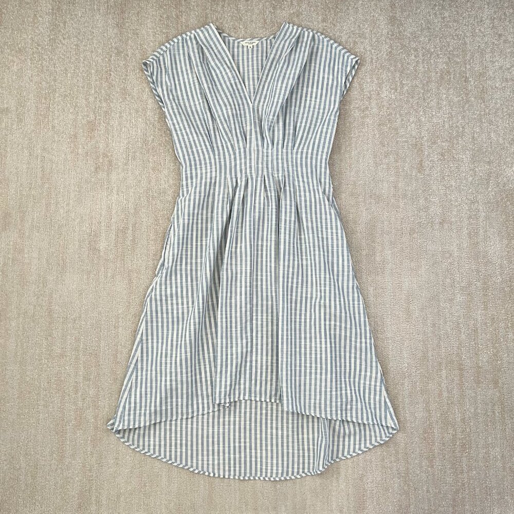 Max Studio Smocked Striped Cotton Summer Boho Hilo Midi Dress With Pockets XL